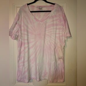 NWOT pastel tie dye Like Love boutique brand V-neck short sleeve tee size 3x